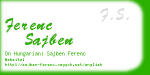ferenc sajben business card